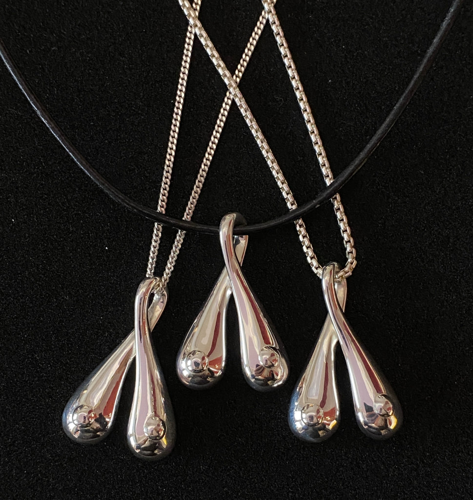 Silver BOOBS pendants. Supporting breast cancer research 