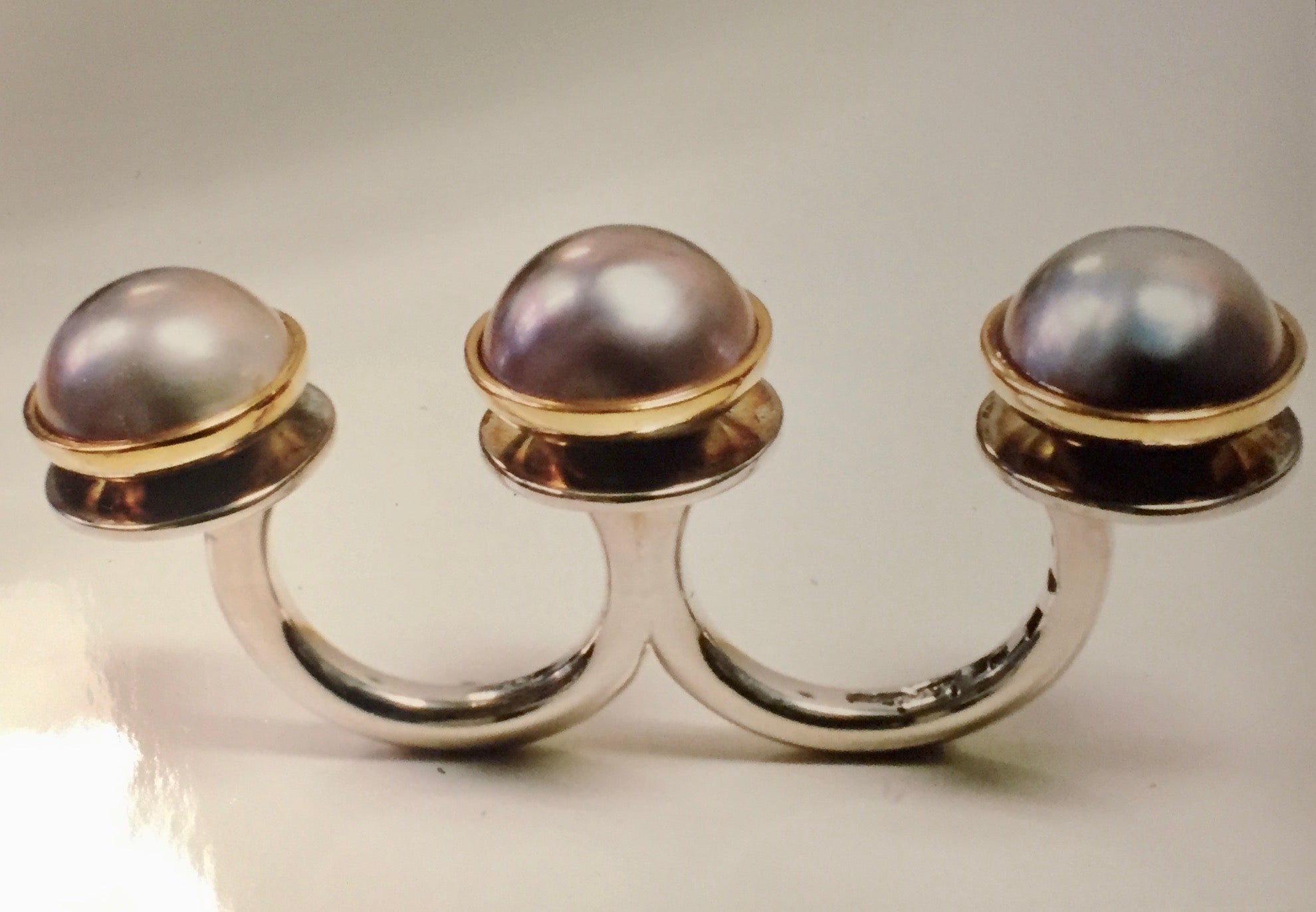 From the Illusions exhibition. A two-finger pearl ring