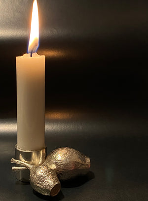 FOUND AT GALLERI PLATINA STOCKHOLM Candle holder Silver Eucalyptus