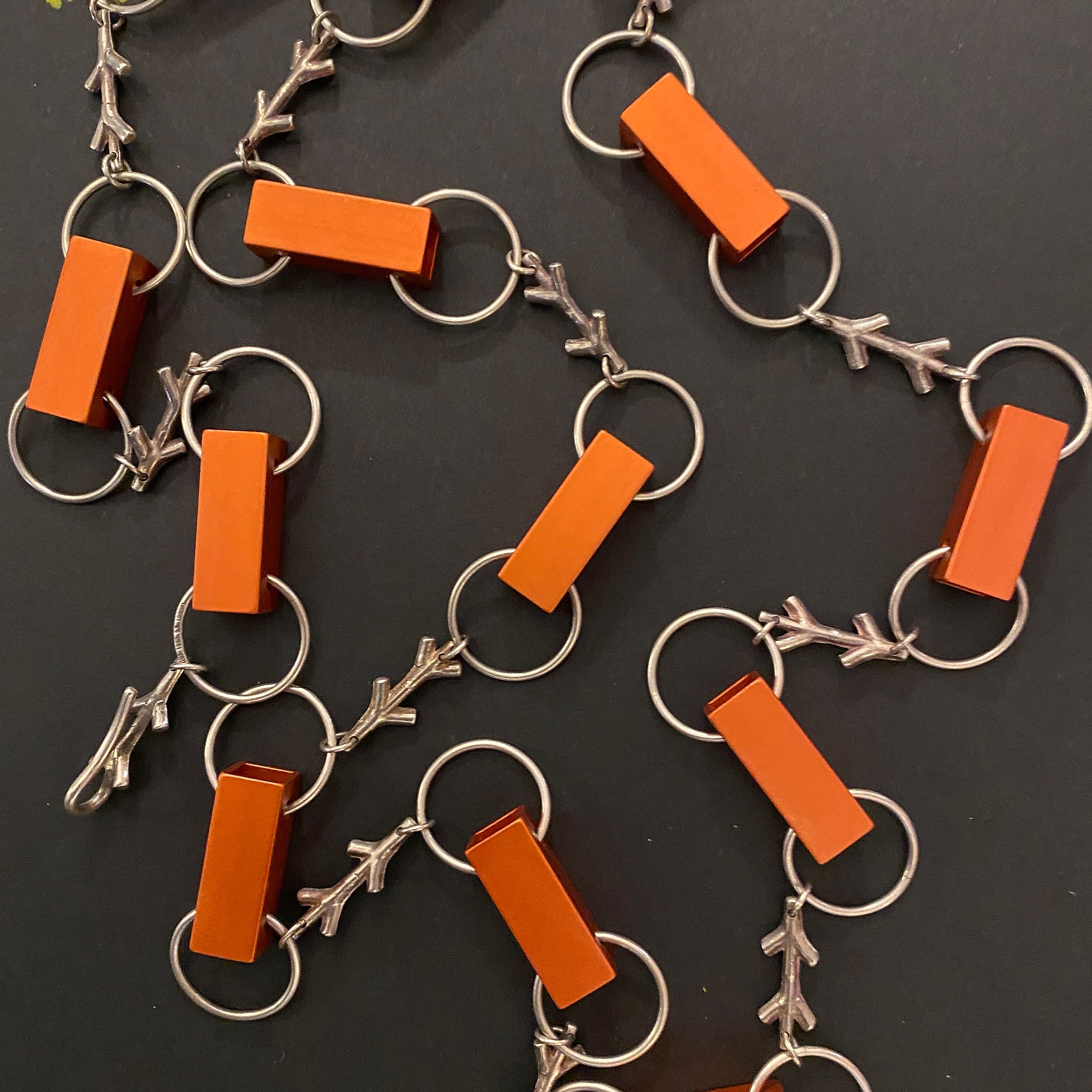 Retro Orange and Arrow Necklace